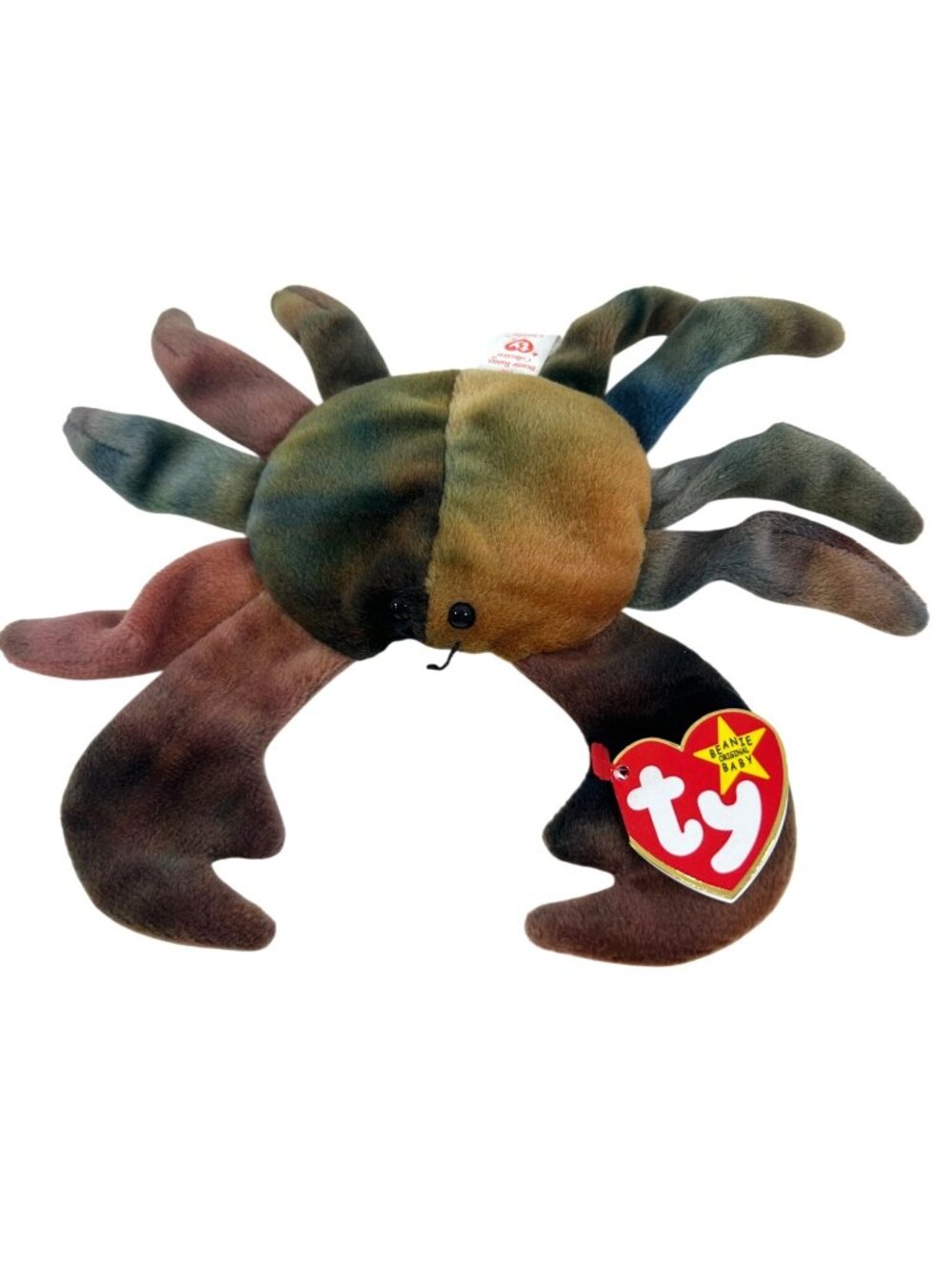 Ty Beanie Baby Claude Crab Vtg 1996 Tie Dyed Plush Beanbag Stuffed Animal Toy